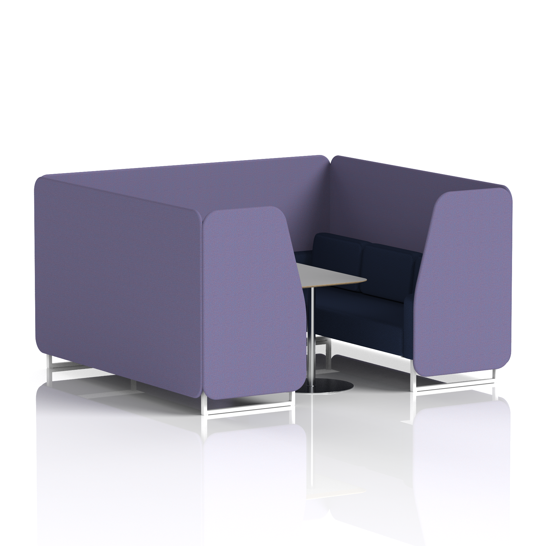 Brixworth Booth With White Legs And Grey Table In Two Tone