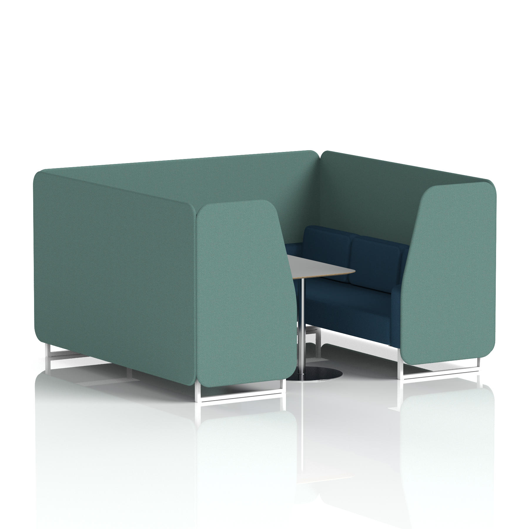 Brixworth Booth With White Legs And Grey Table In Two Tone