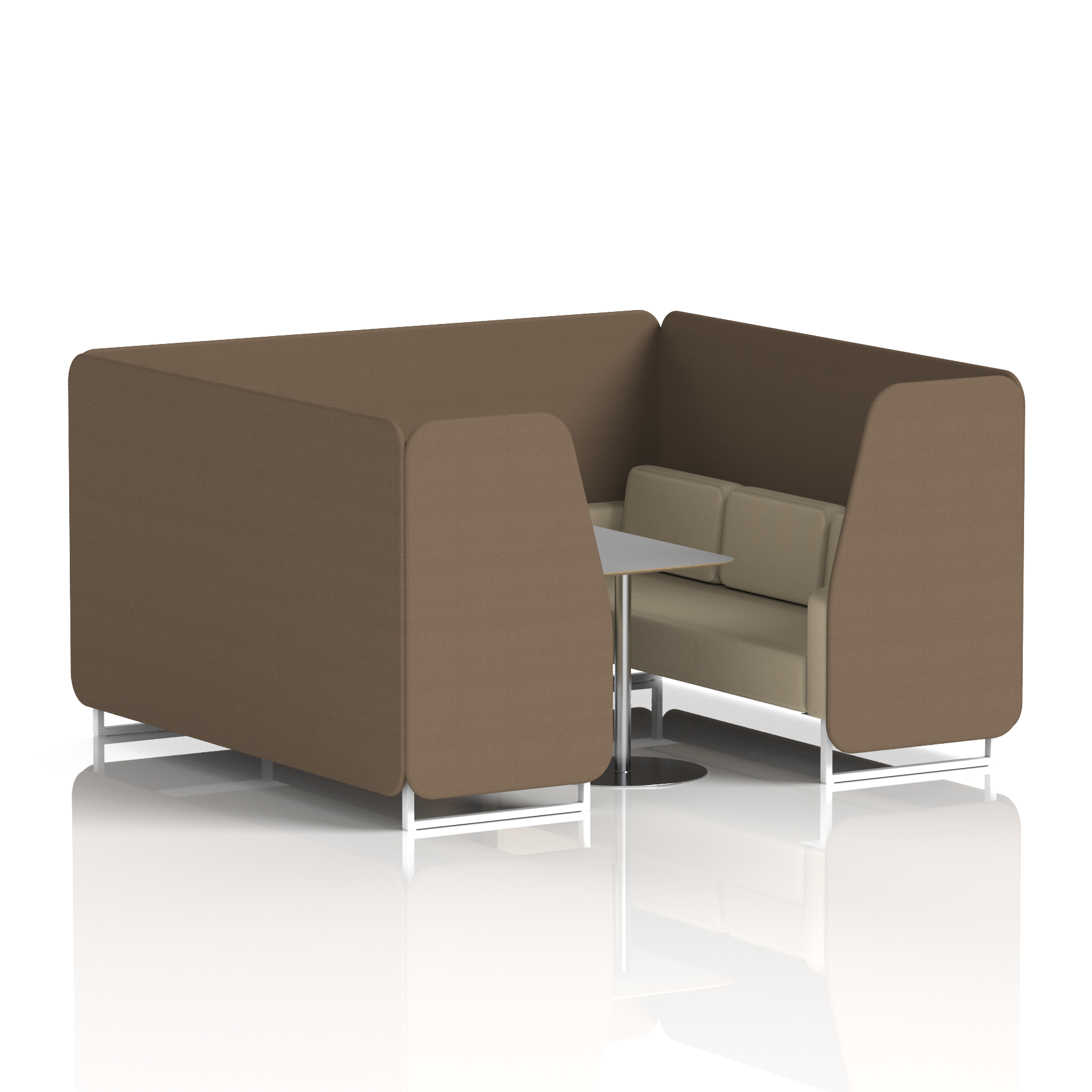 Brixworth Booth With White Legs And Grey Table In Two Tone