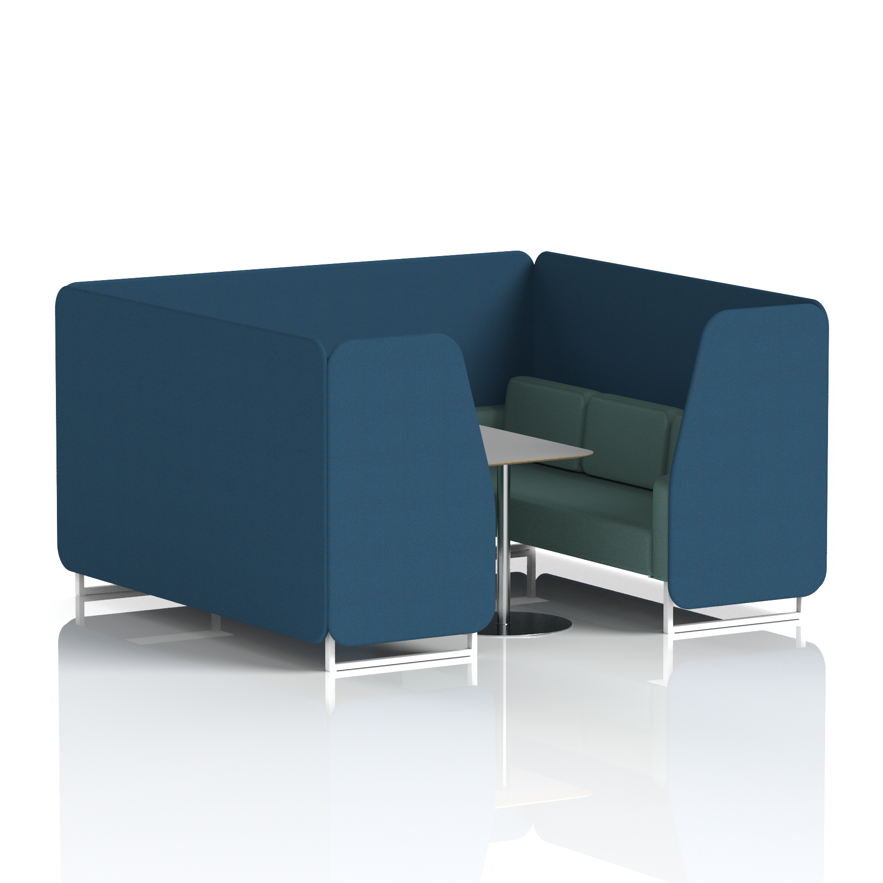 Brixworth Booth With White Legs And Grey Table In Two Tone