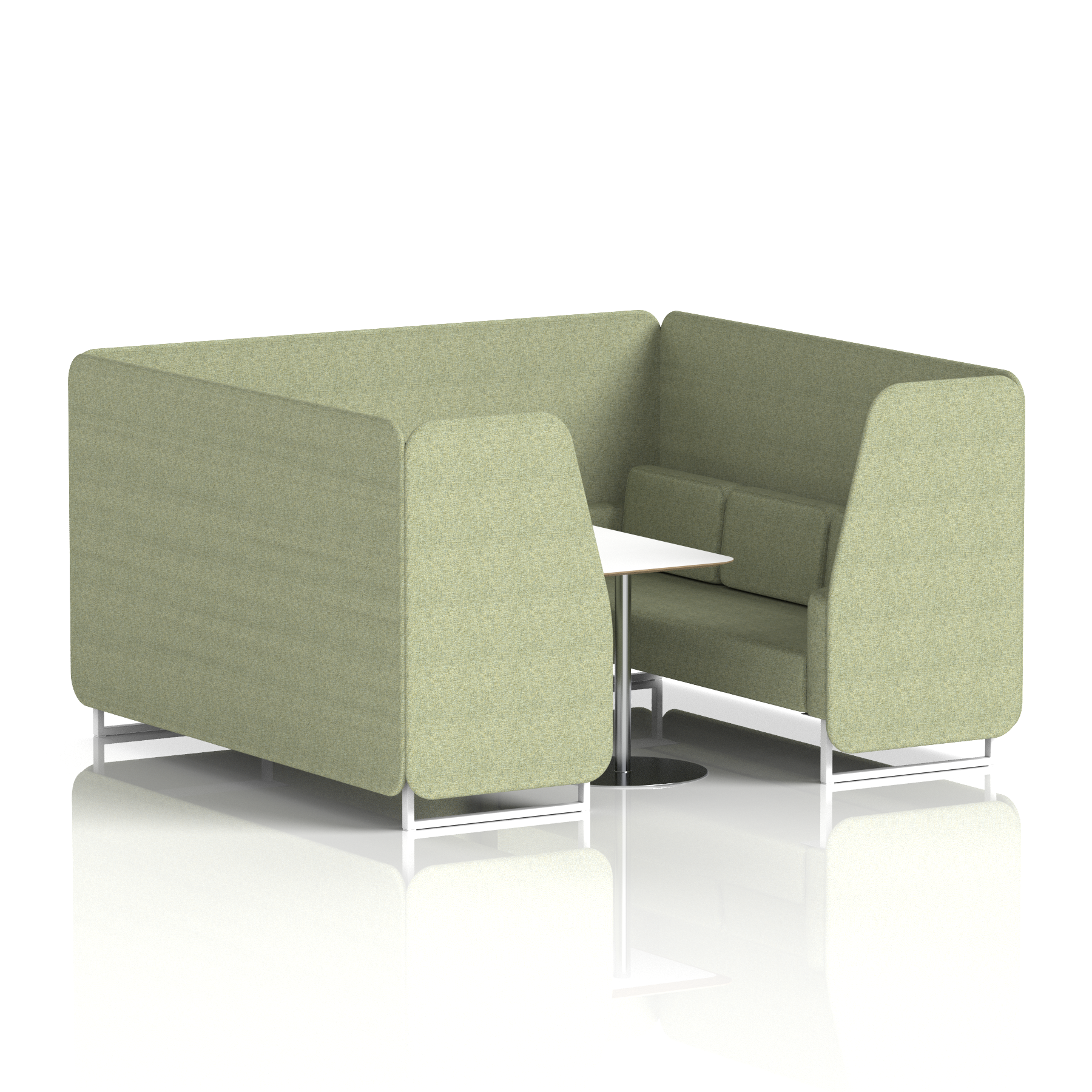 Brixworth Booth With White Legs And White Table In Single Tone