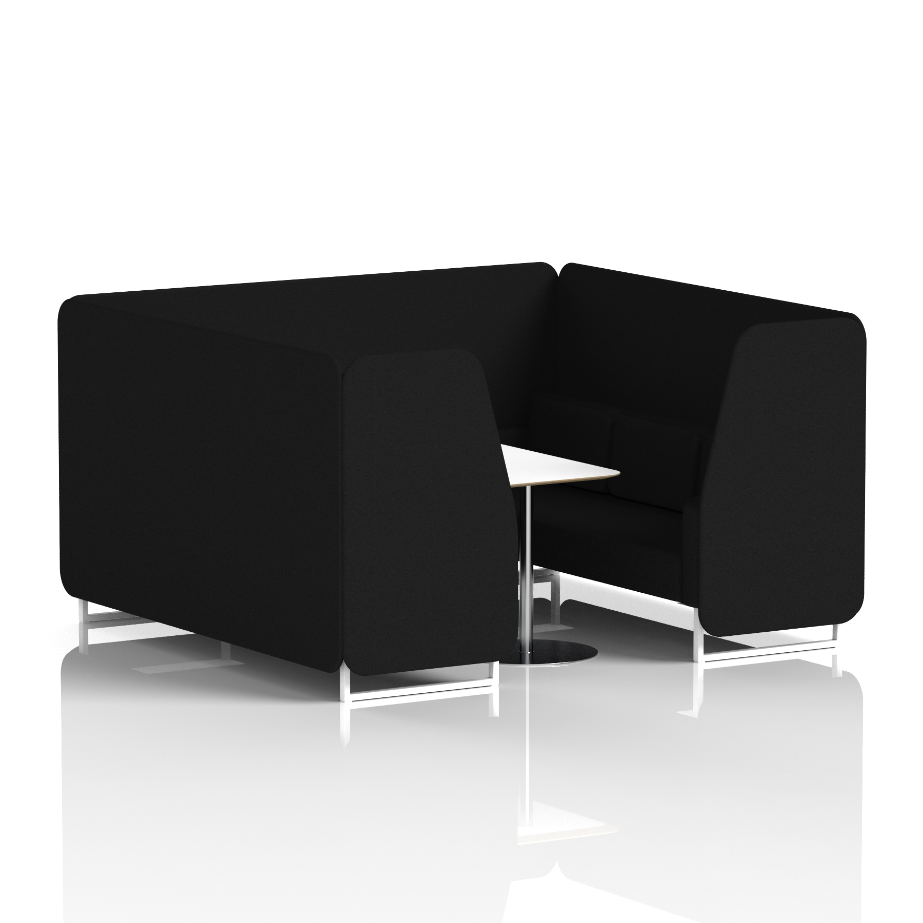 Brixworth Booth With White Legs And White Table In Single Tone