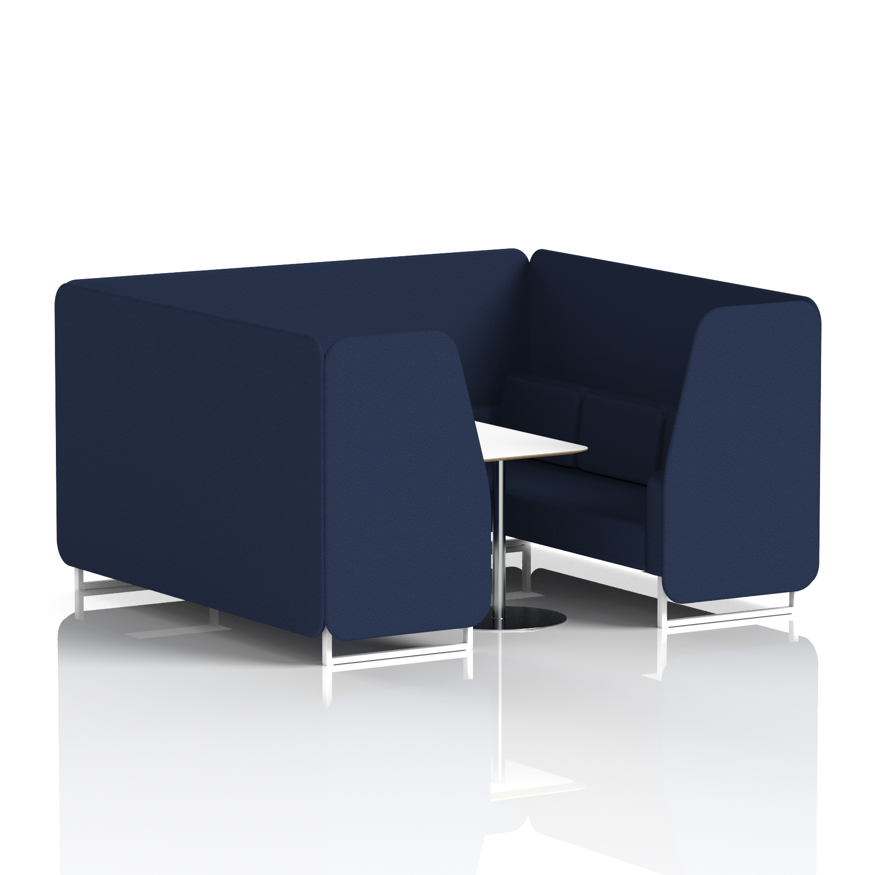 Brixworth Booth With White Legs And White Table In Single Tone