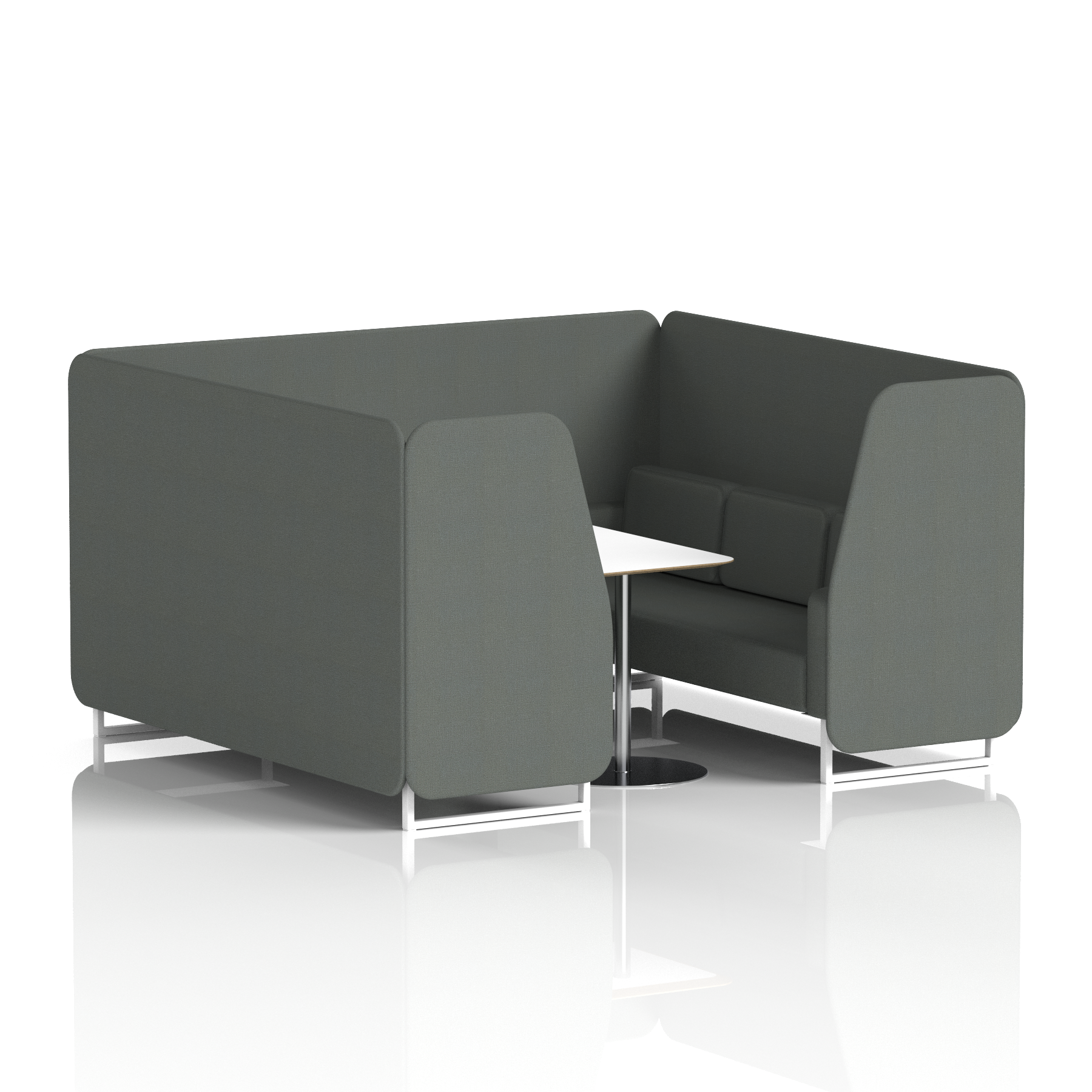 Brixworth Booth With White Legs And White Table In Single Tone