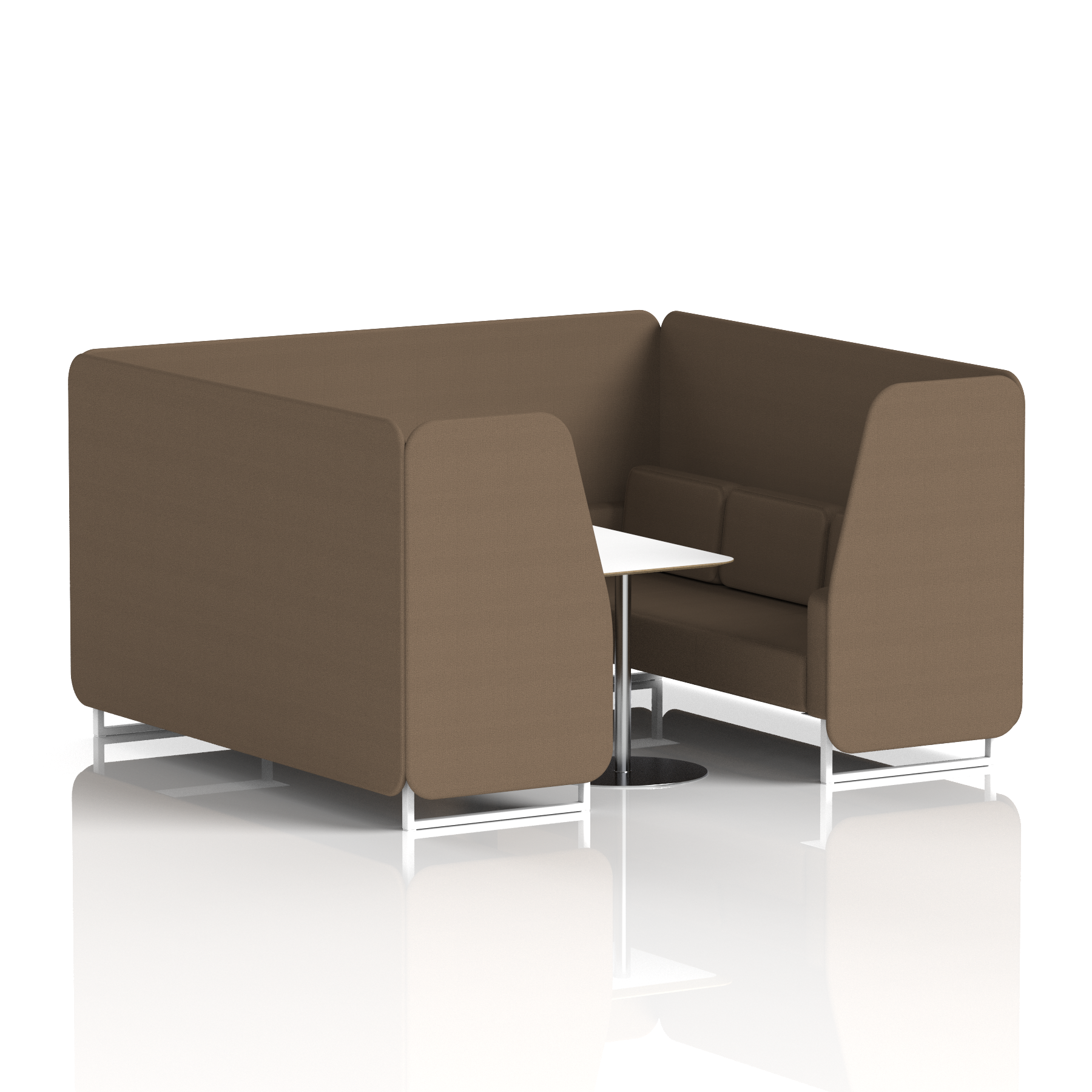 Brixworth Booth With White Legs And White Table In Single Tone