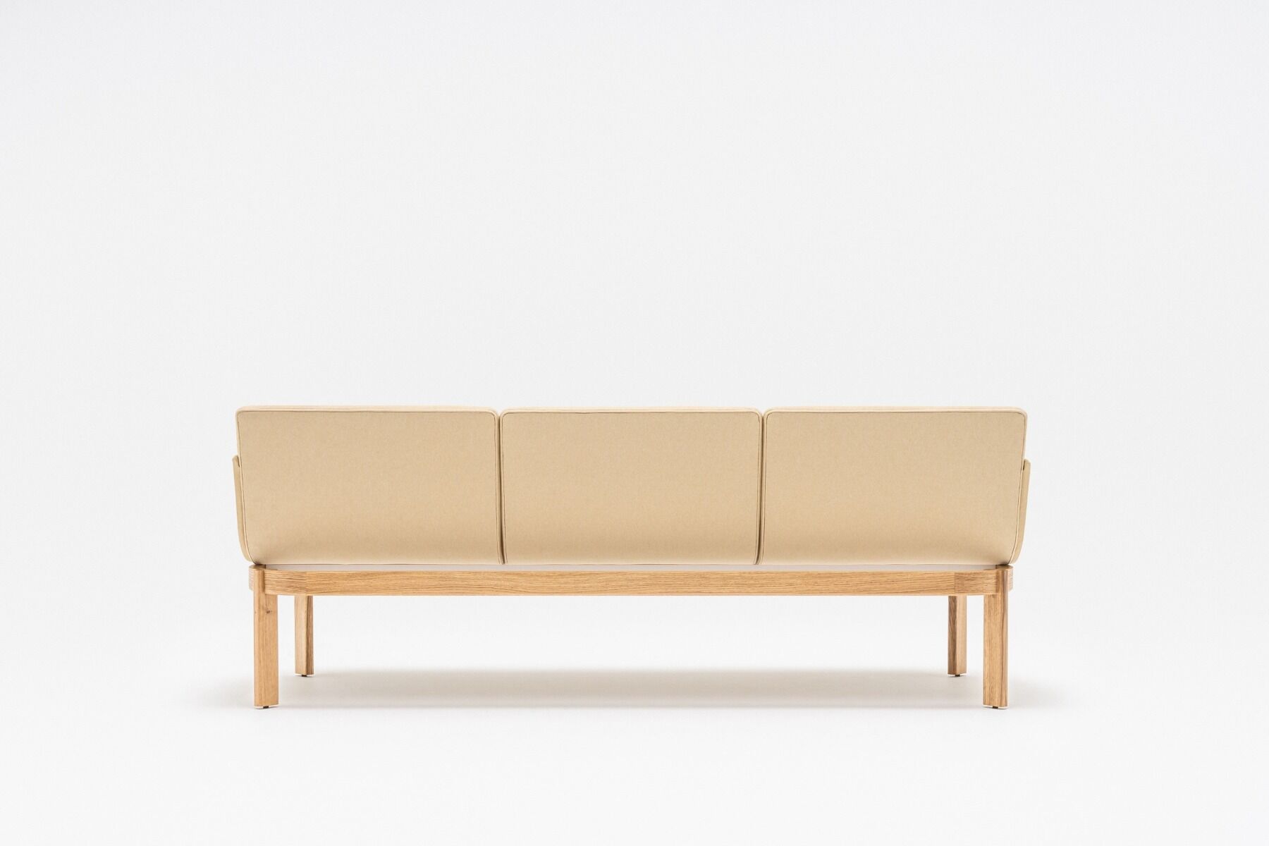 ramp designer sofa with natural oak frame