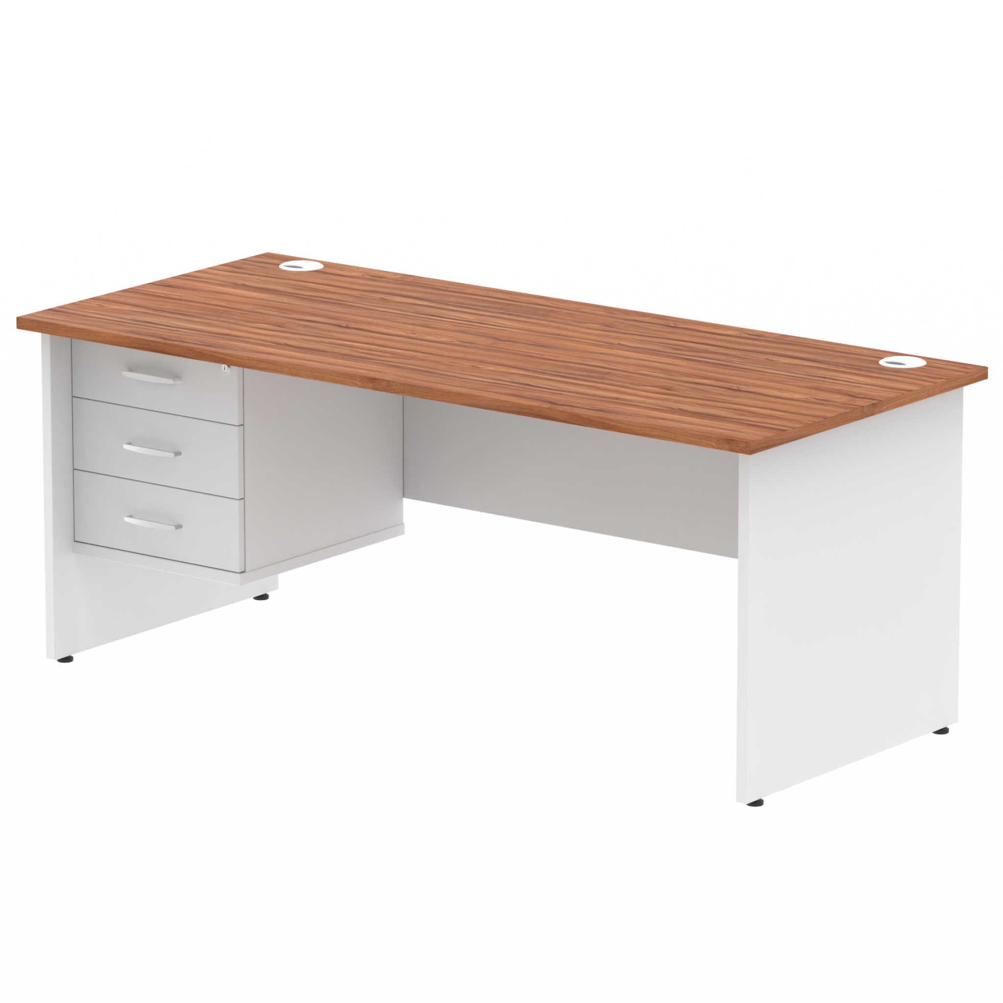 Impulse 1800mm Panel End Straigh Desk With Single Fixed Pedestal