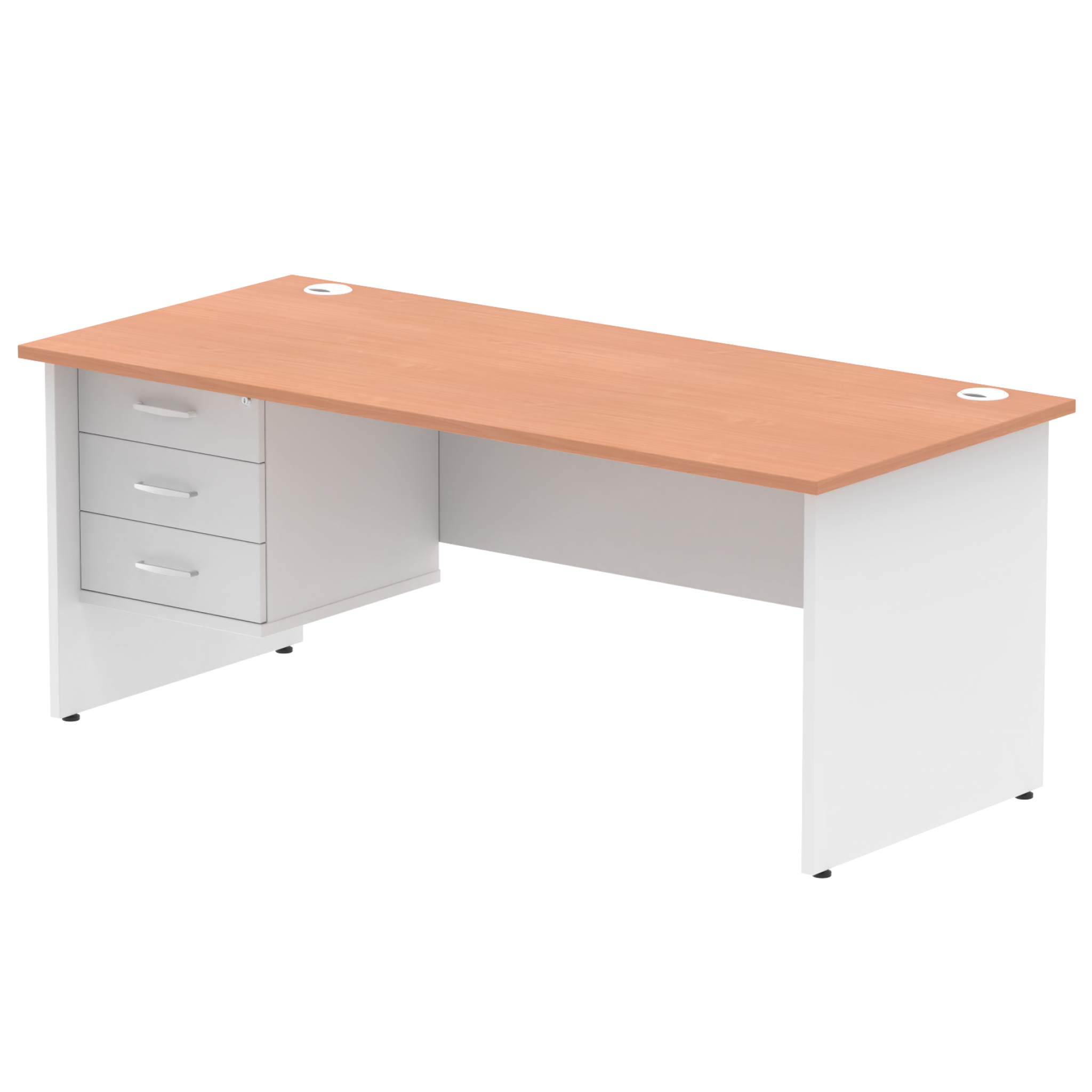 Impulse 1800mm Panel End Straigh Desk With Single Fixed Pedestal