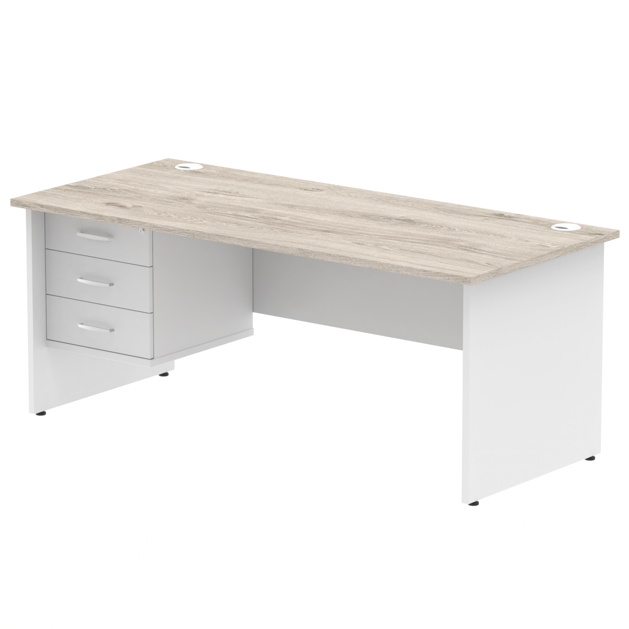 Impulse 1800mm Panel End Straigh Desk With Single Fixed Pedestal