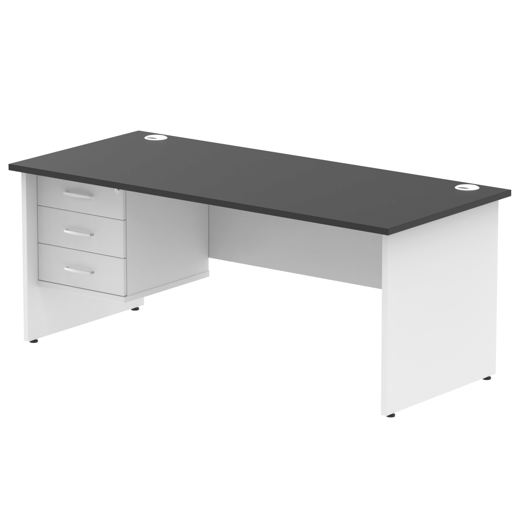 Impulse 1800mm Panel End Straigh Desk With Single Fixed Pedestal
