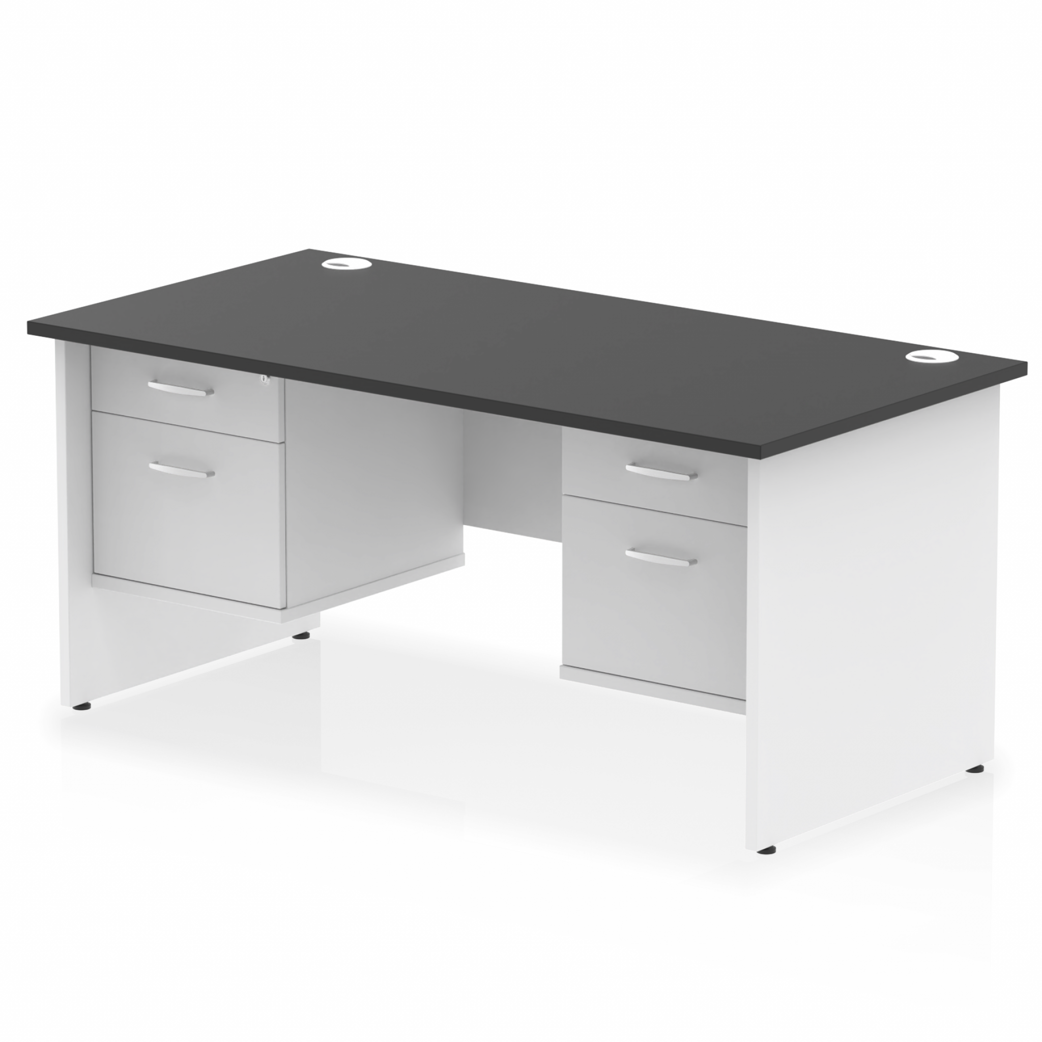 Impulse 1600mm Panel End Straight Desk With Two Fixed Pedestal