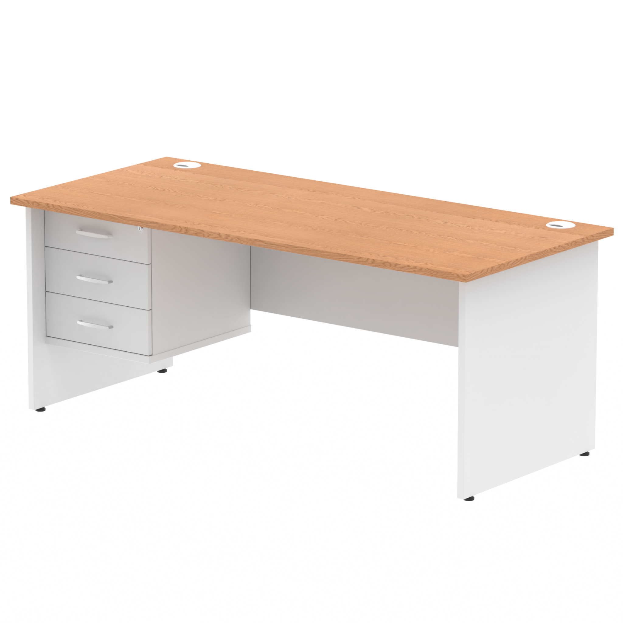 Impulse 1800mm Panel End Straigh Desk With Single Fixed Pedestal