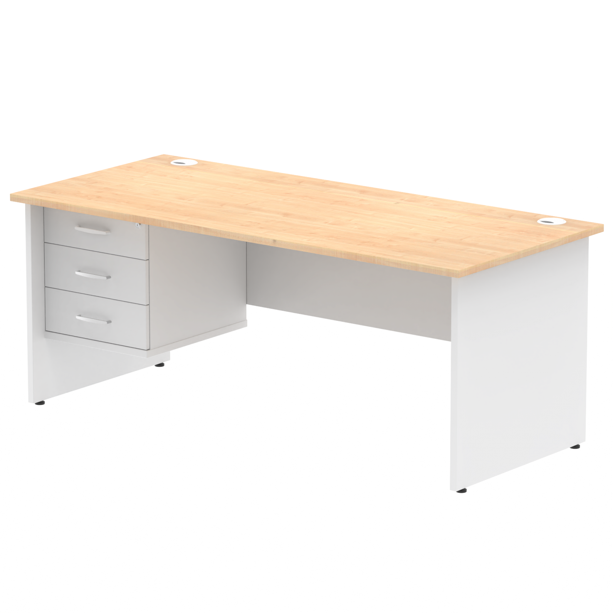 Impulse 1800mm Panel End Straigh Desk With Single Fixed Pedestal
