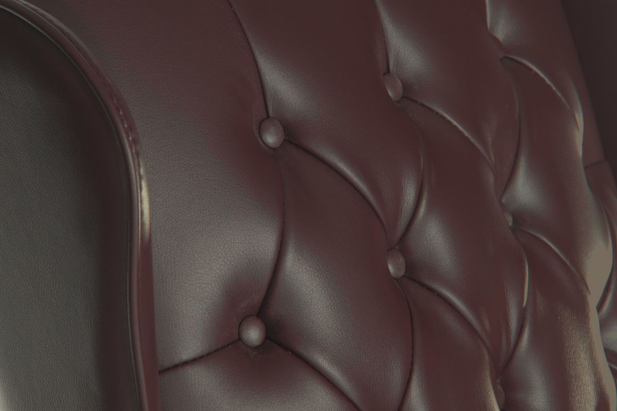 burgundy button leather chair