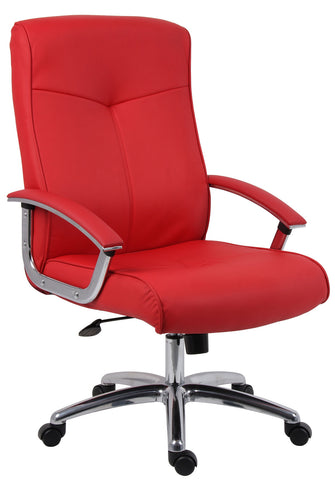 Hoxton Red Leather Office Chair by Teknik Office