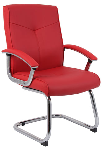Hoxton Red Leather Visitor Chair