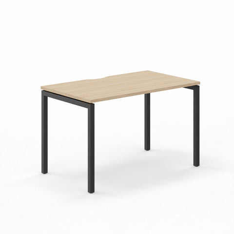 Narbutas NOVA-U Amber Oak Black 4-Leg Rectangular Desk 1200 x 700mm
