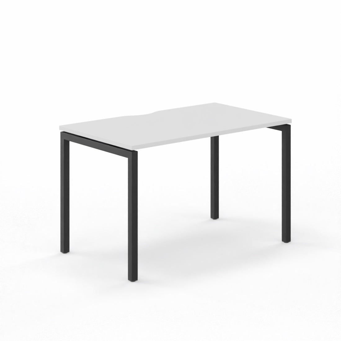 Narbutas NOVA-U White MFC Top Black 4-Leg Rectangular Desk 1200 x 700mm