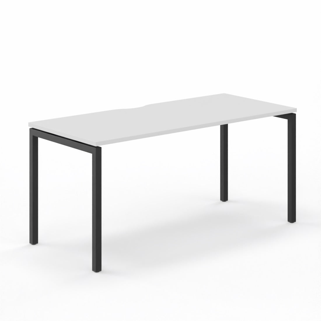 Narbutas NOVA-U White MFC Top Black 4-Leg Rectangular Desk 1600 x 700mm
