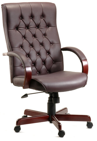 Warwick Burgundy Leather Chair