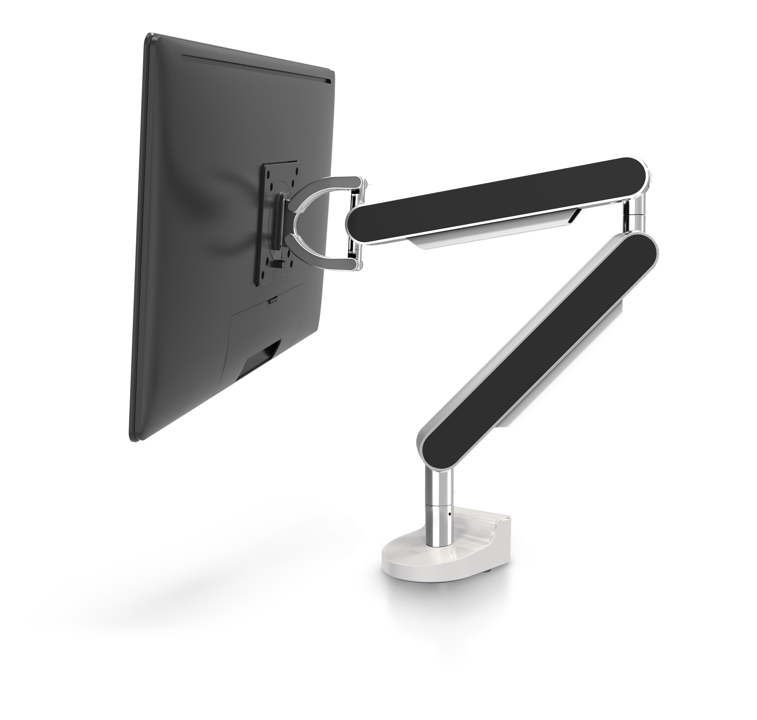 ZG1 Polished Aluminium Monitor Arm | Black Side Panels | Niodonline.co.uk