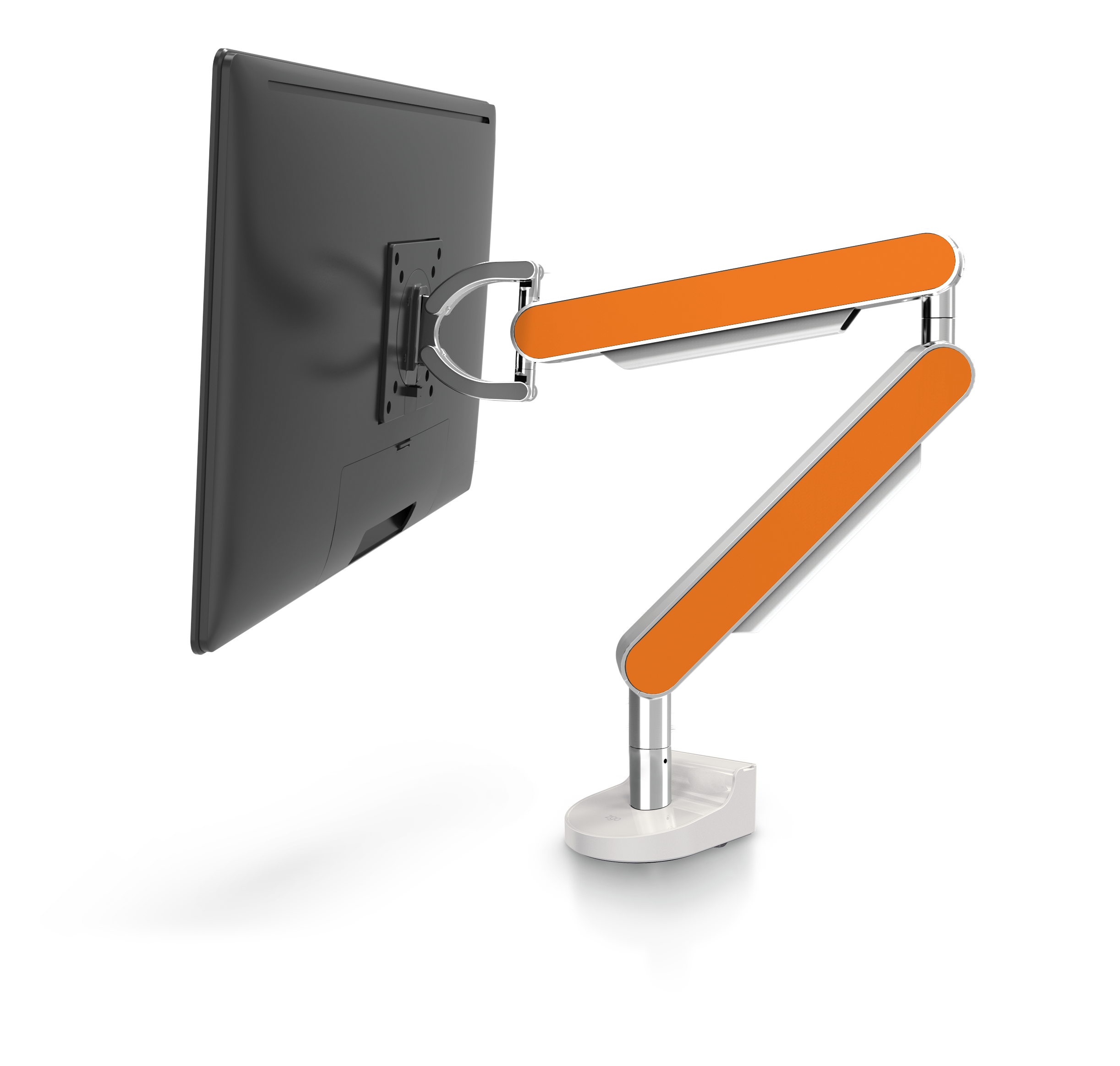 ZG1 Polished Aluminium Monitor Arm With Orange Side Panels | Niodonline.co.uk