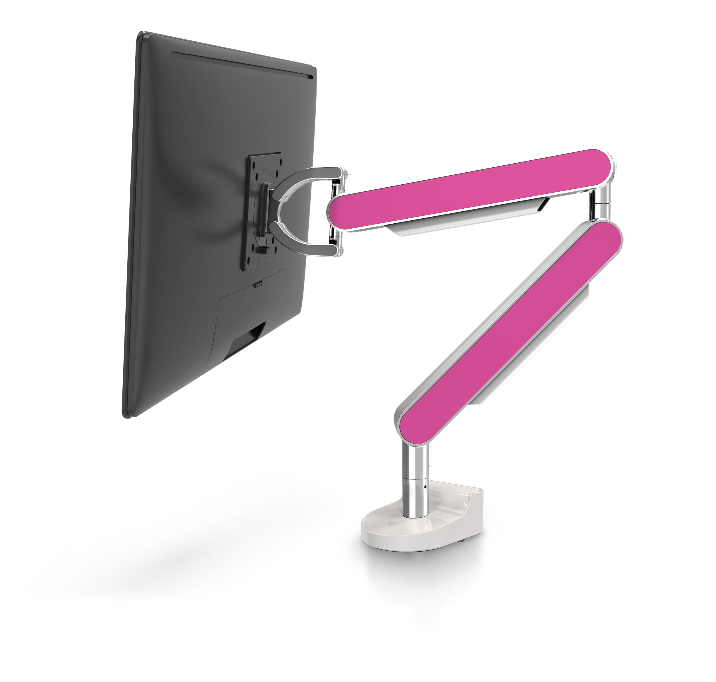 ZG1 Polished Aluminium Monitor Arm | Pink Side Panels | NIOD