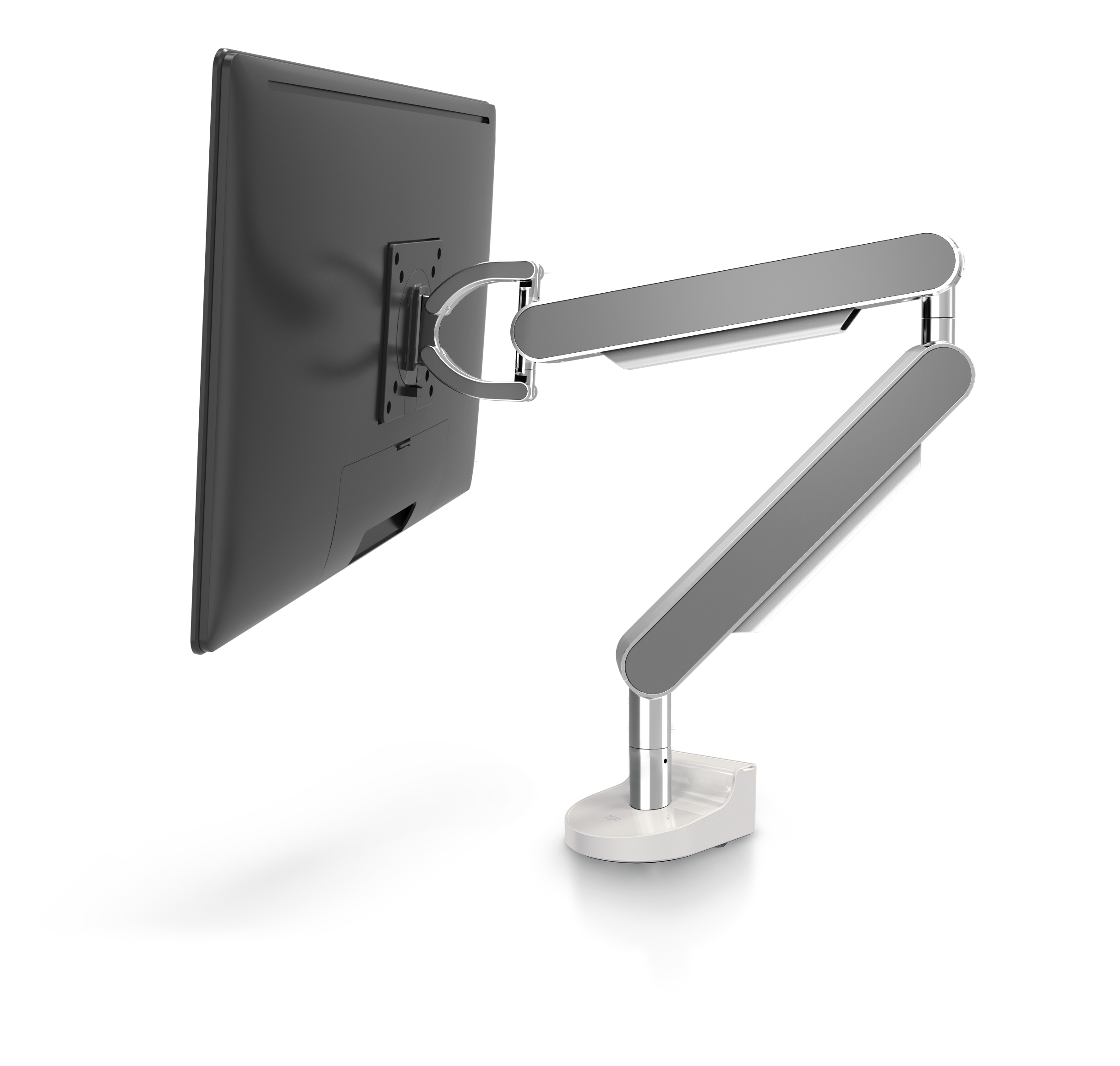 ZG1 Polished Aluminium Monitor Arm With Silver Side Panels | NIODONLINE