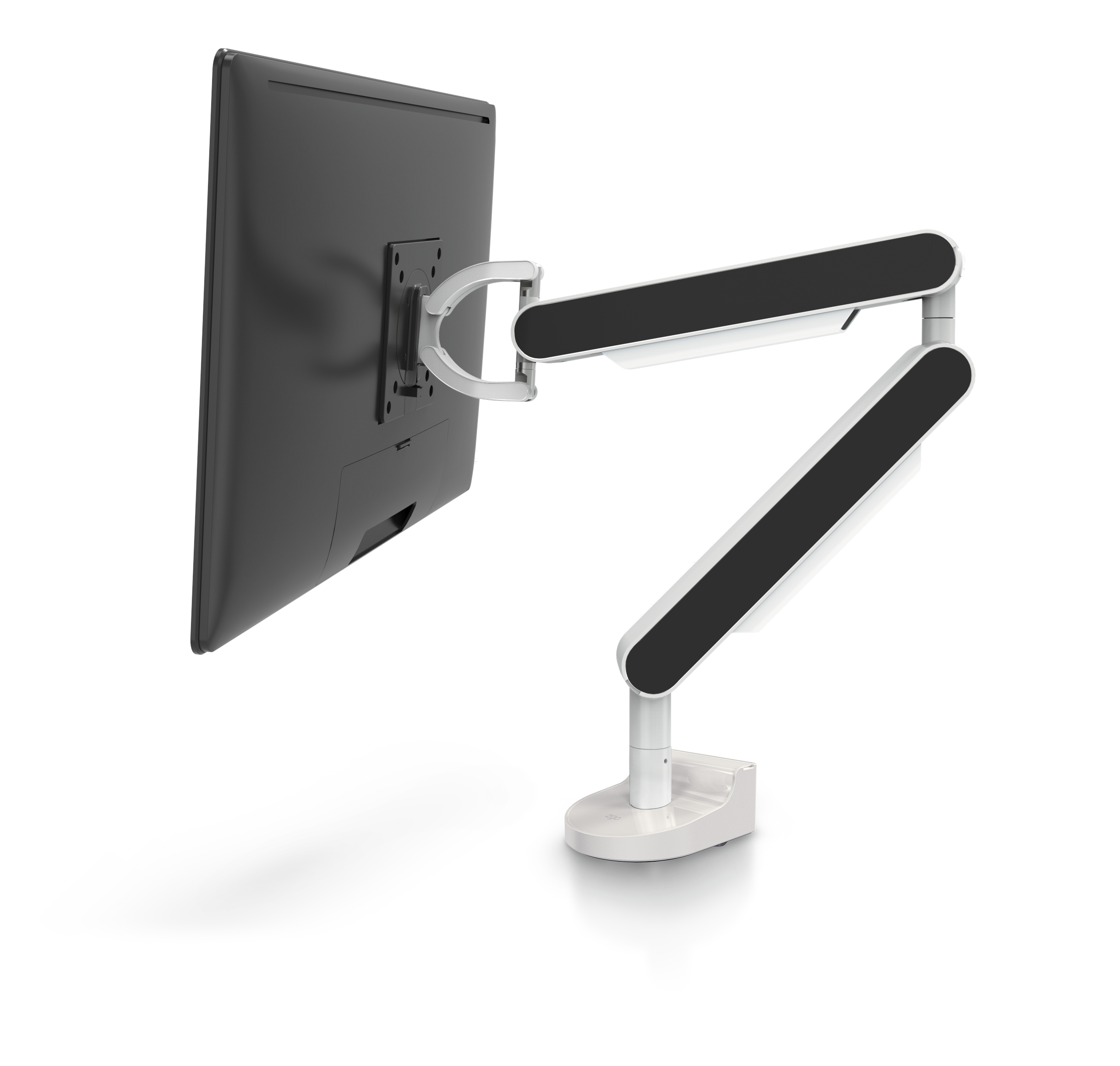 ZG1 White Edition Monitor Arm With Black Side Panels
