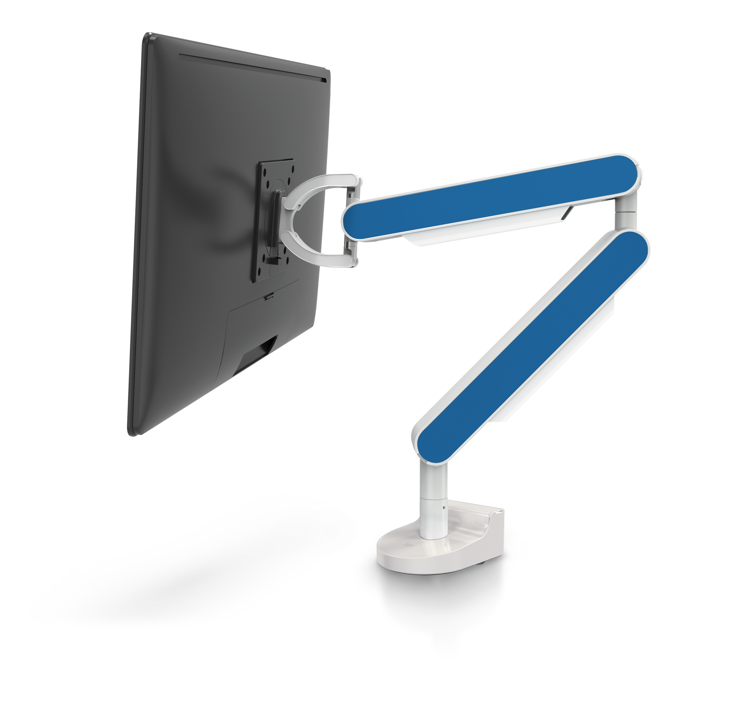 ZG1 White Edition Monitor Arm With Blue Side Panels | NIODONLINE