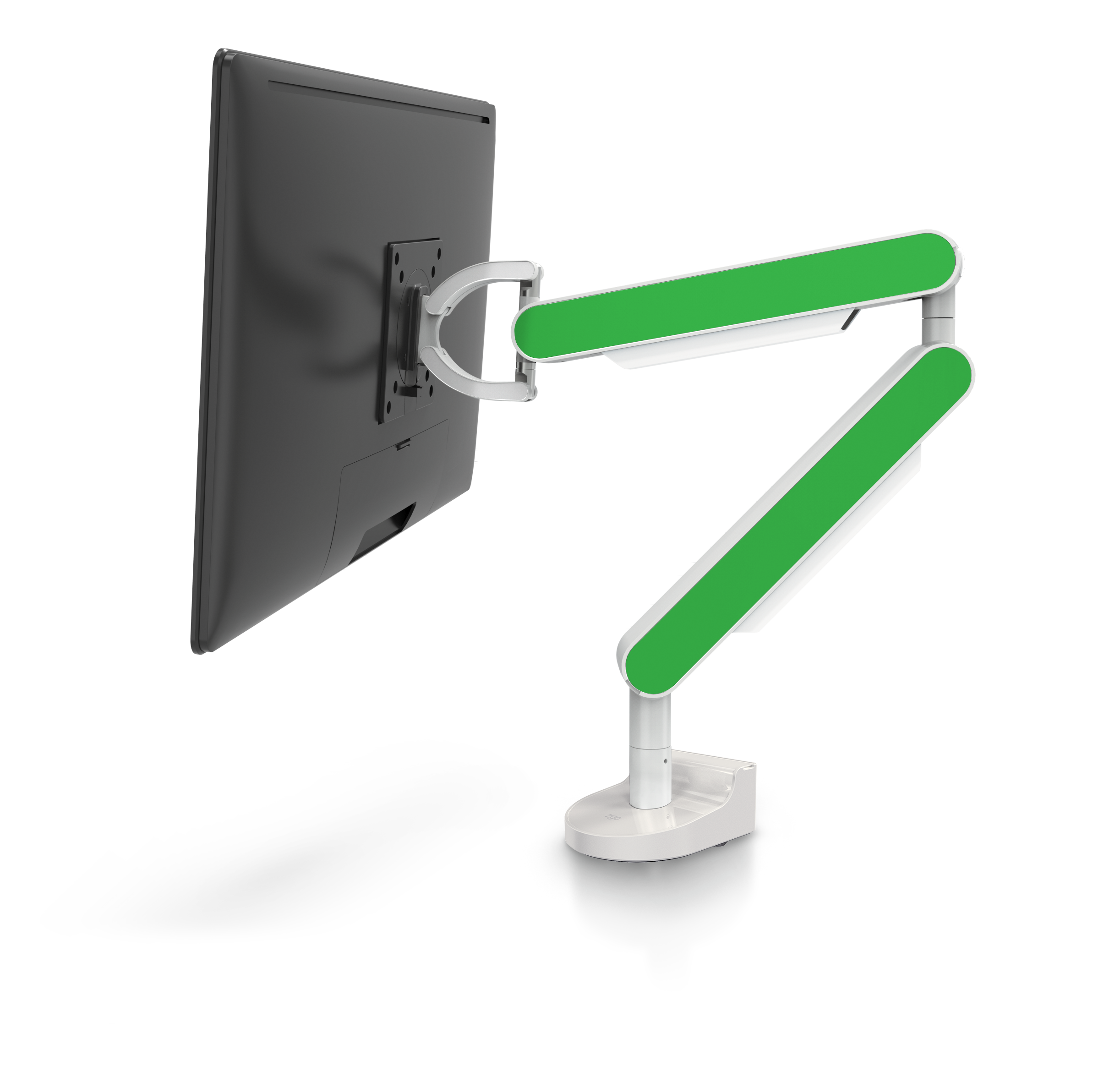 ZG1 White Edition Monitor Arm With Green Side Panels | Niodonline.co.uk