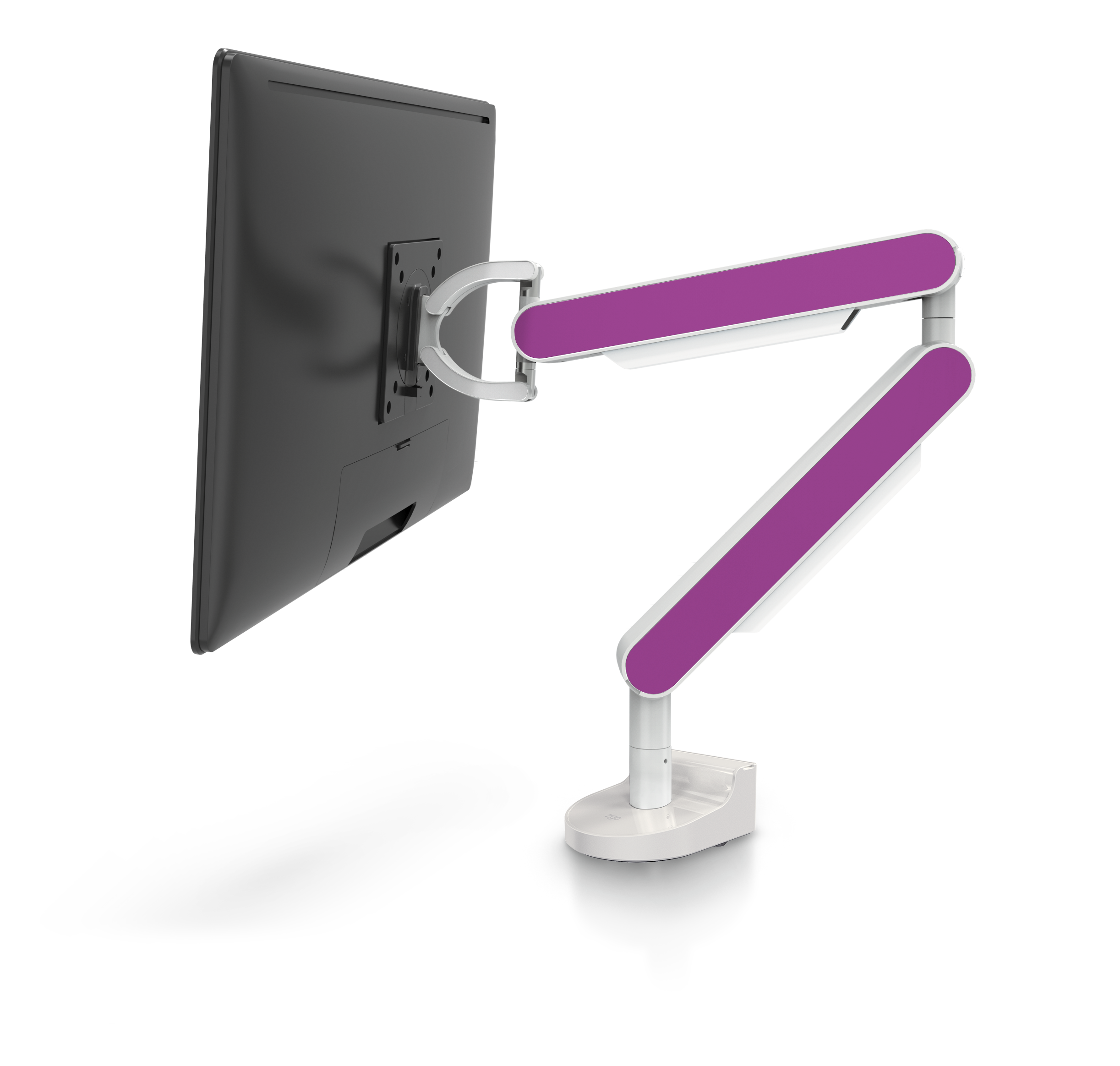 ZG1 White Edition Monitor Arm With Purple Side Panels - NIODONLINE.CO.UK