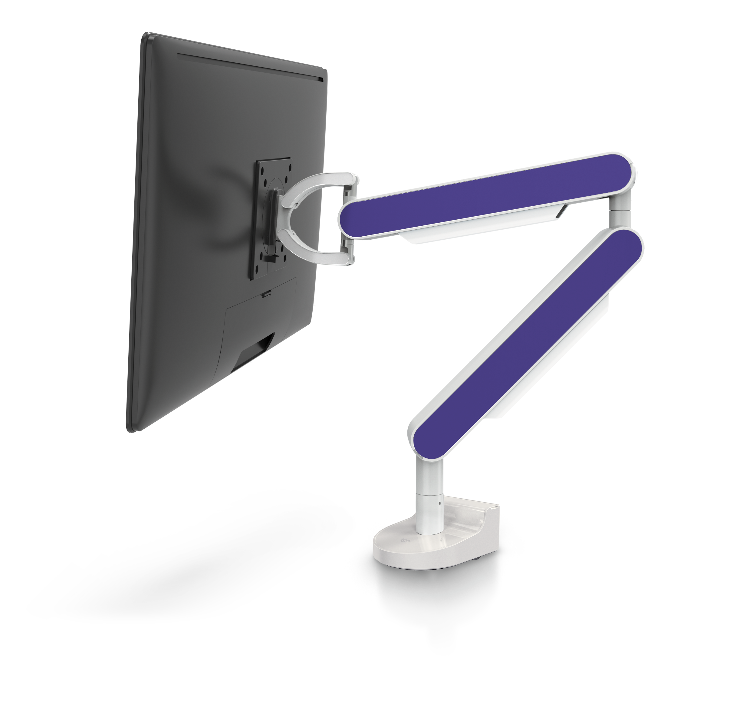 ZG1 White Edition Monitor Arm With Violet Side Panels - NIODONLINE.CO.UK