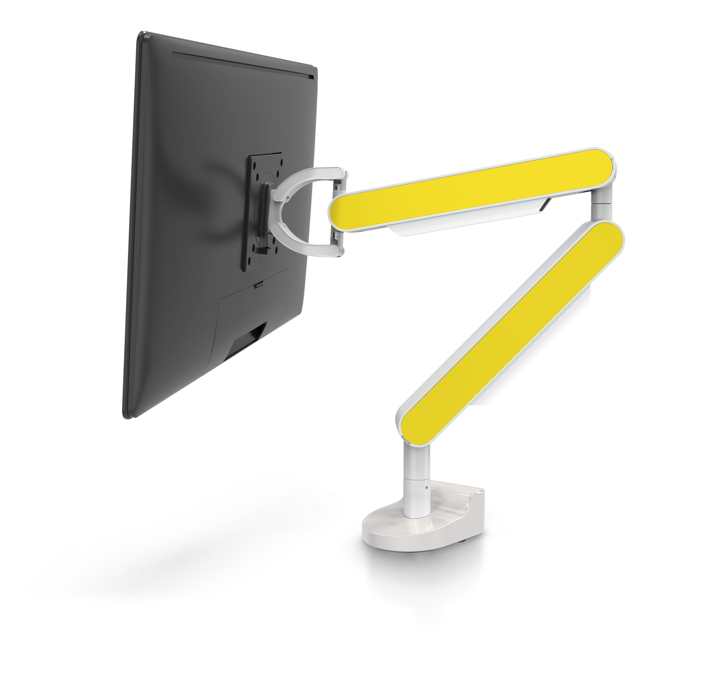 ZG1 White Edition Monitor Arm With Yellow Side Panels