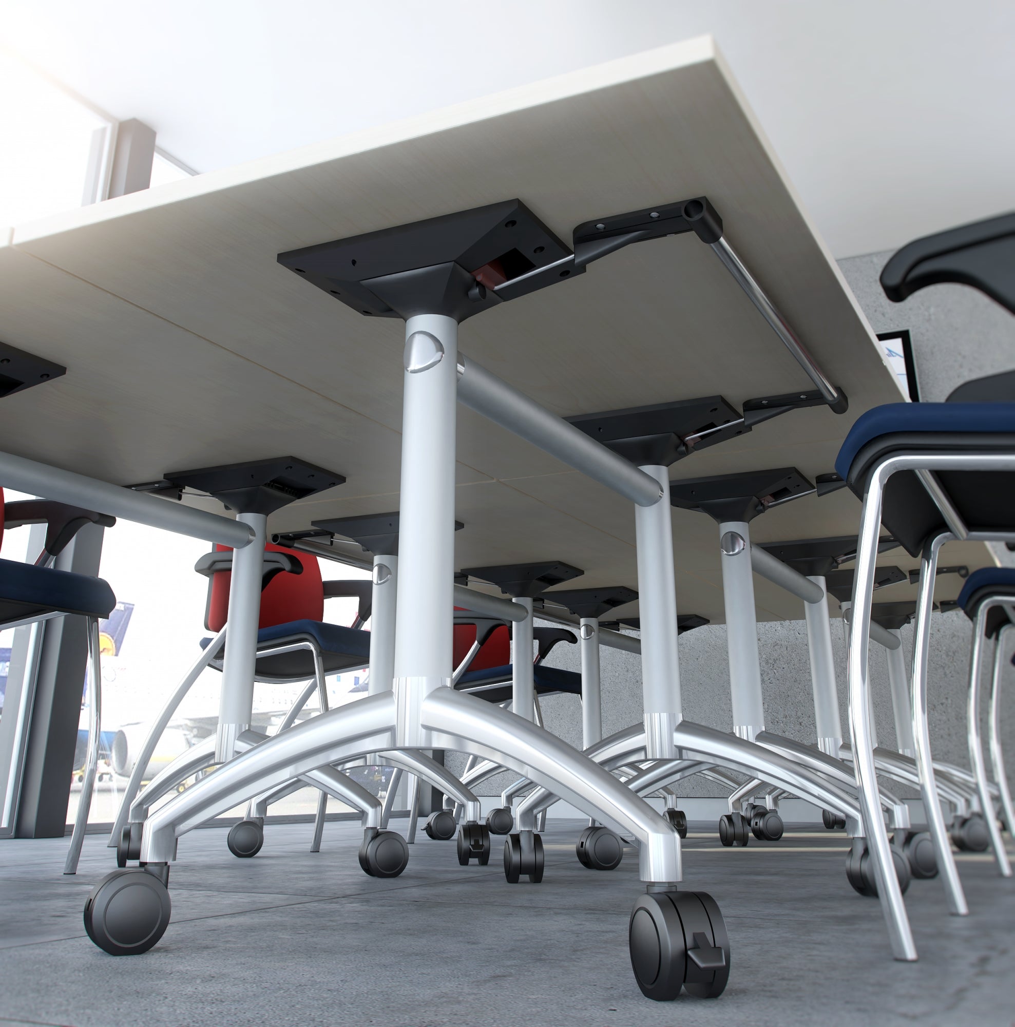 Arc Fliptop Table Frame Silver with polished legs