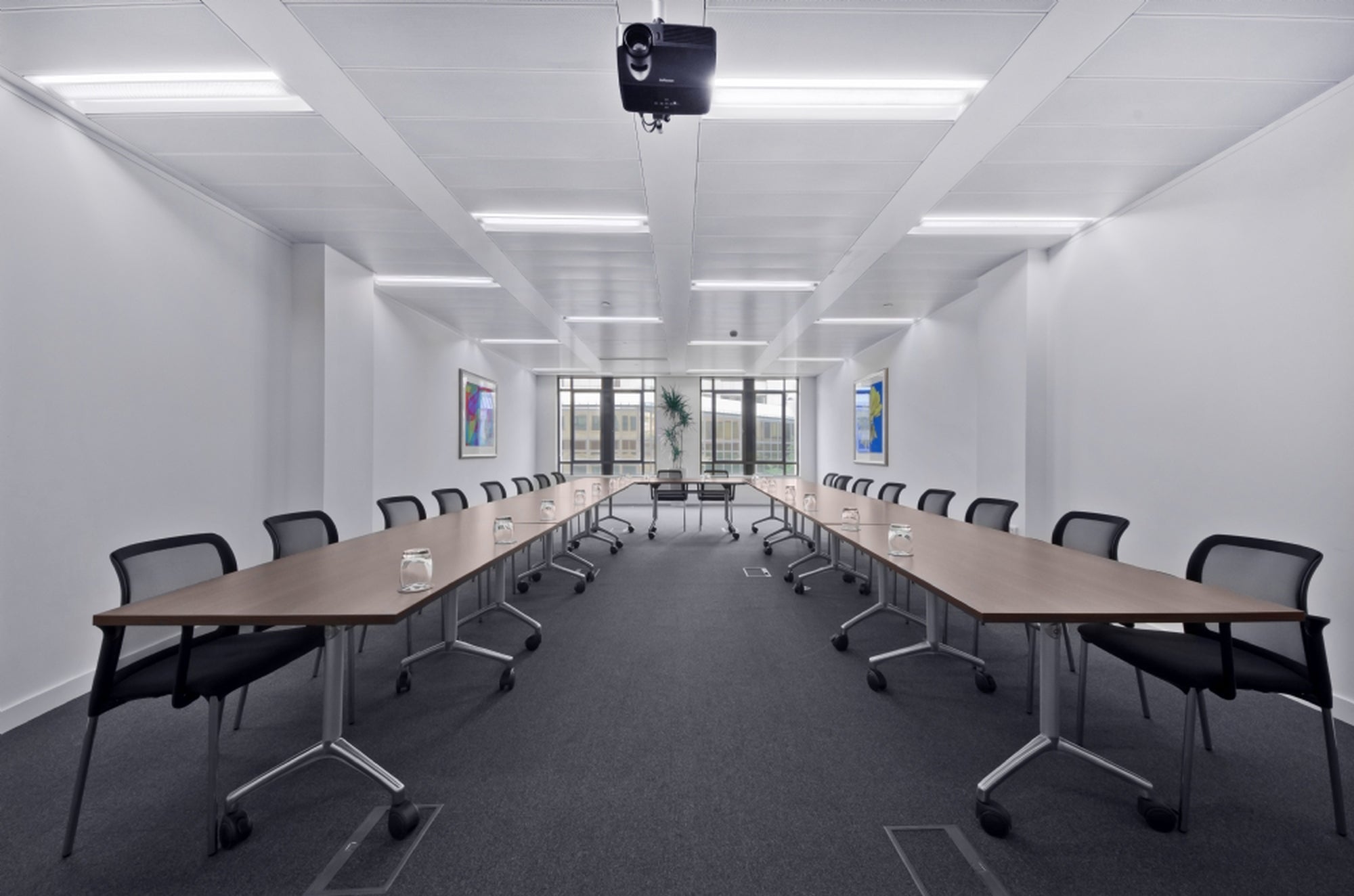 Folding conference table